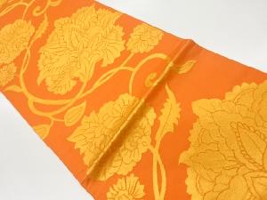 リサイクル　花唐草模様織出し全通袋帯